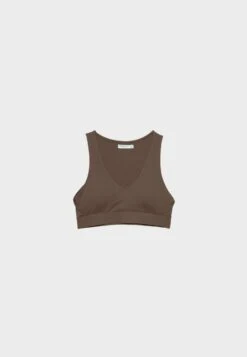 Stradivarius V-Neck - Débardeur - Brown -Next Soldes 011ee278119646688adaad1cf53d27f3