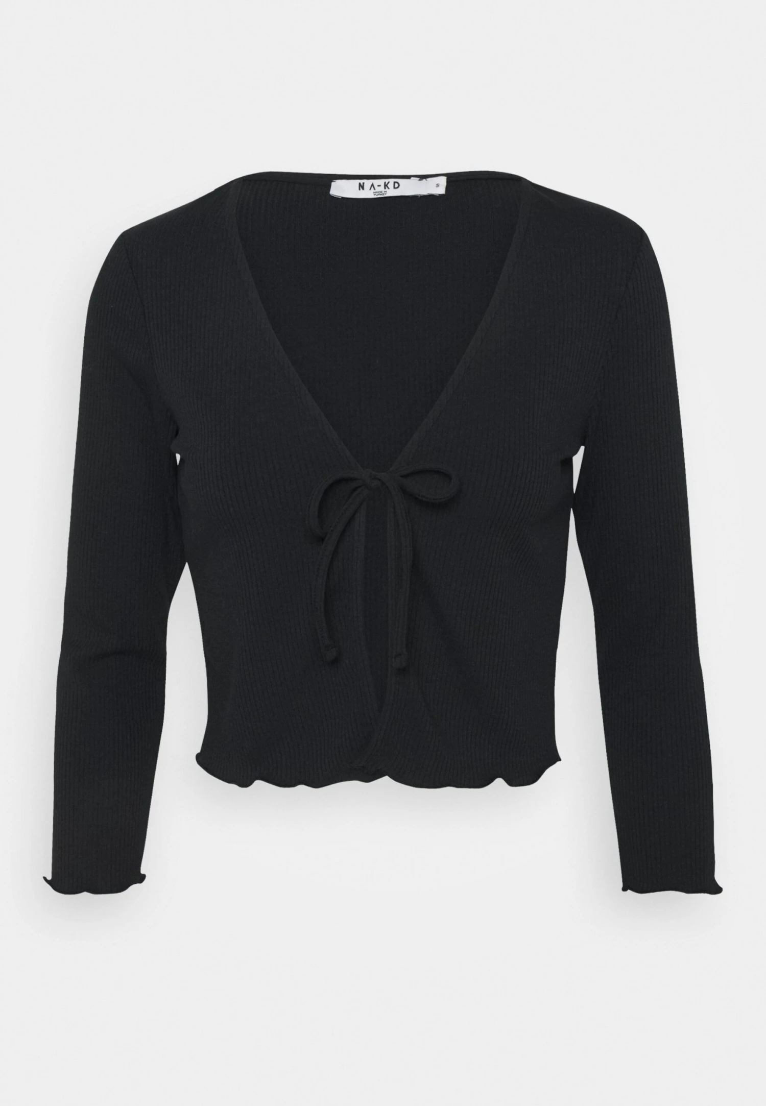 NA-KD Front Tie Cardigan - Gilet - Black 6 NA-KD Front Tie Cardigan - Gilet - Black â Image 4