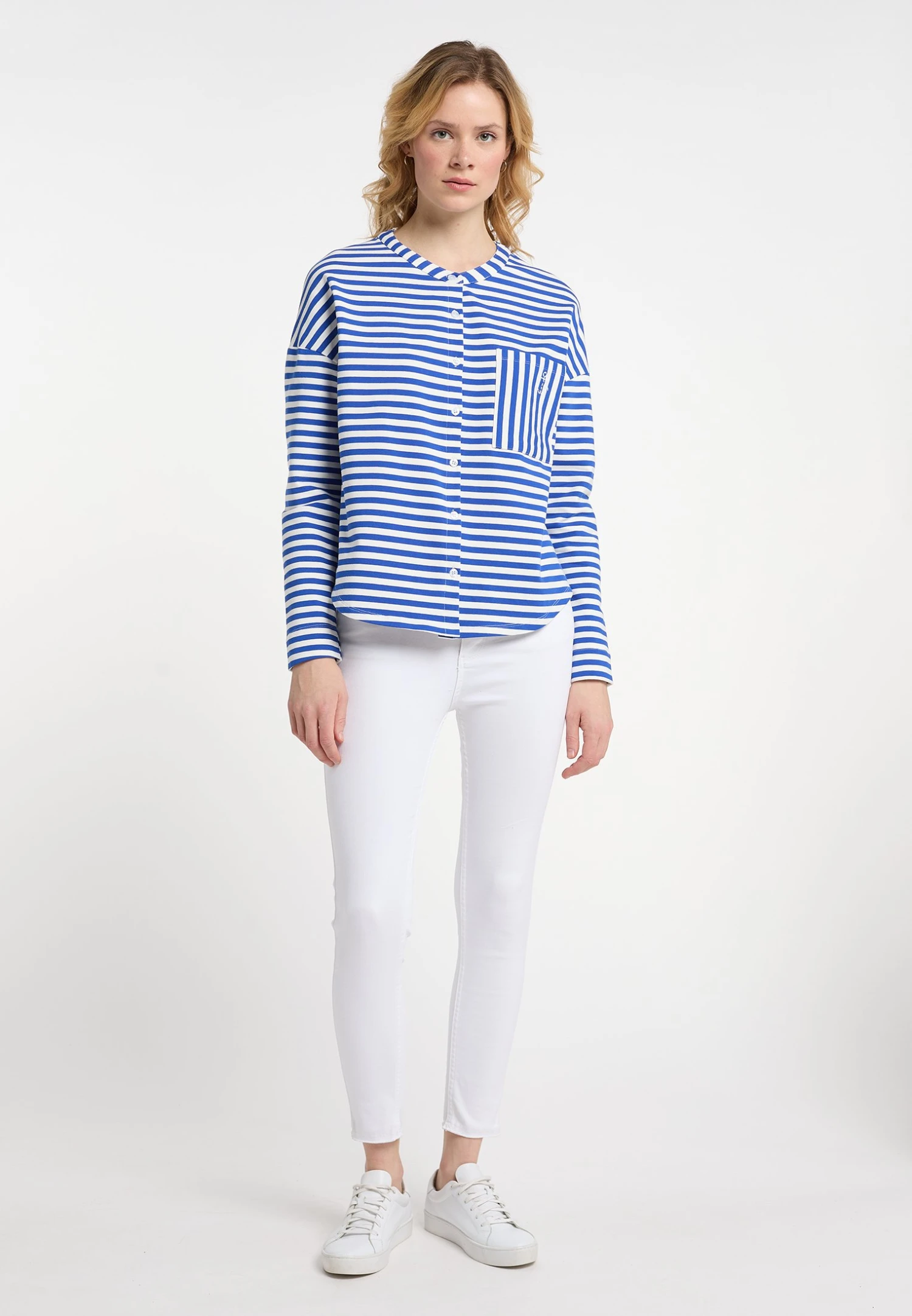 Dreimaster Sweat Zippé - Blau/Weiss 4 Dreimaster Sweat Zippé - Blau/Weiss – Image 2