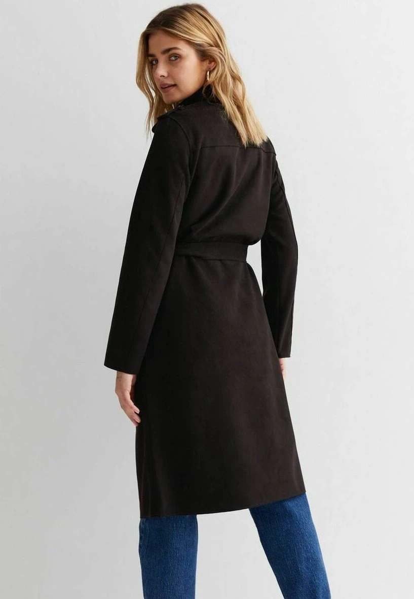 New Look Suedette Belted - Manteau Classique - Black 5 New Look Suedette Belted - Manteau Classique - Black – Image 3