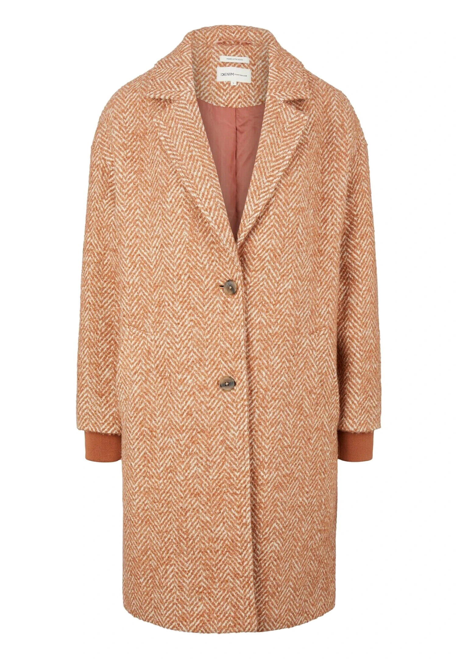 TOM TAILOR Denim Manteau Classique - Amber Orange Herringbone 8 TOM TAILOR Denim Manteau Classique - Amber Orange Herringbone – Image 6