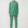 Floral Shirt Trousers Set - Pantalon Classique - Green