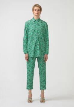 Floral Shirt Trousers Set - Pantalon Classique - Green