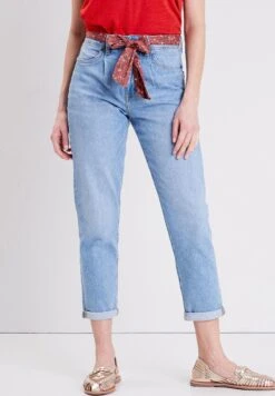 Mom Mit Schalgürtel - Jean Slim - Denim Bleach -Next Soldes 047849f46b43456ebda06b466599026b