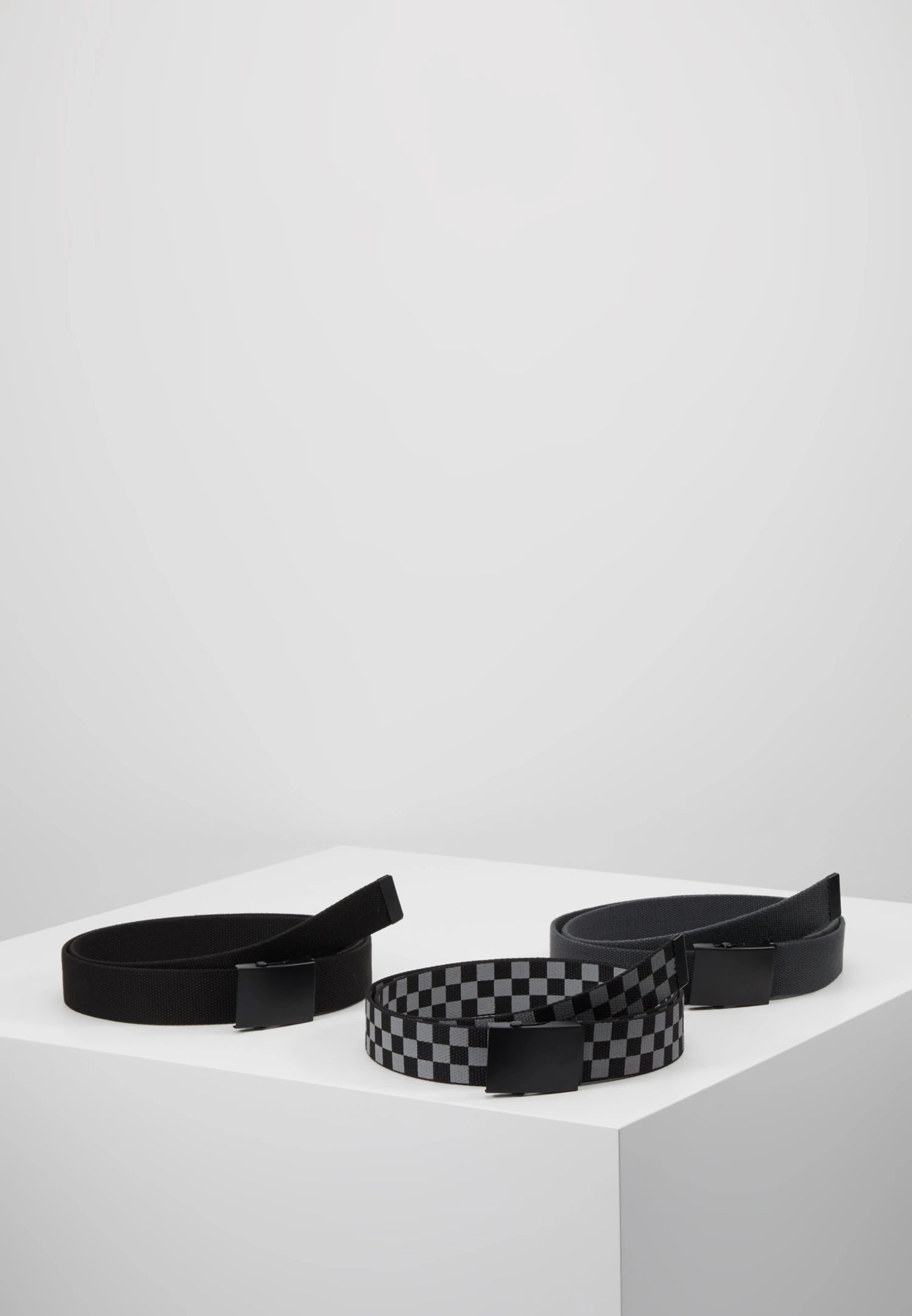 URBAN CLASSICS Trio 3 Pack - Ceinture - Grey/Black 3 URBAN CLASSICS Trio 3 Pack - Ceinture - Grey/Black
