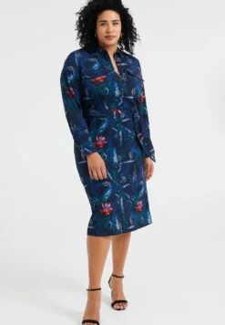 WE FASHION Curve - Robe Chemise - Blue