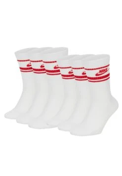 Nike Sportswear Unisex 6-Er Pack - Everyday Esse - Chaussettes - Weiß Rot
