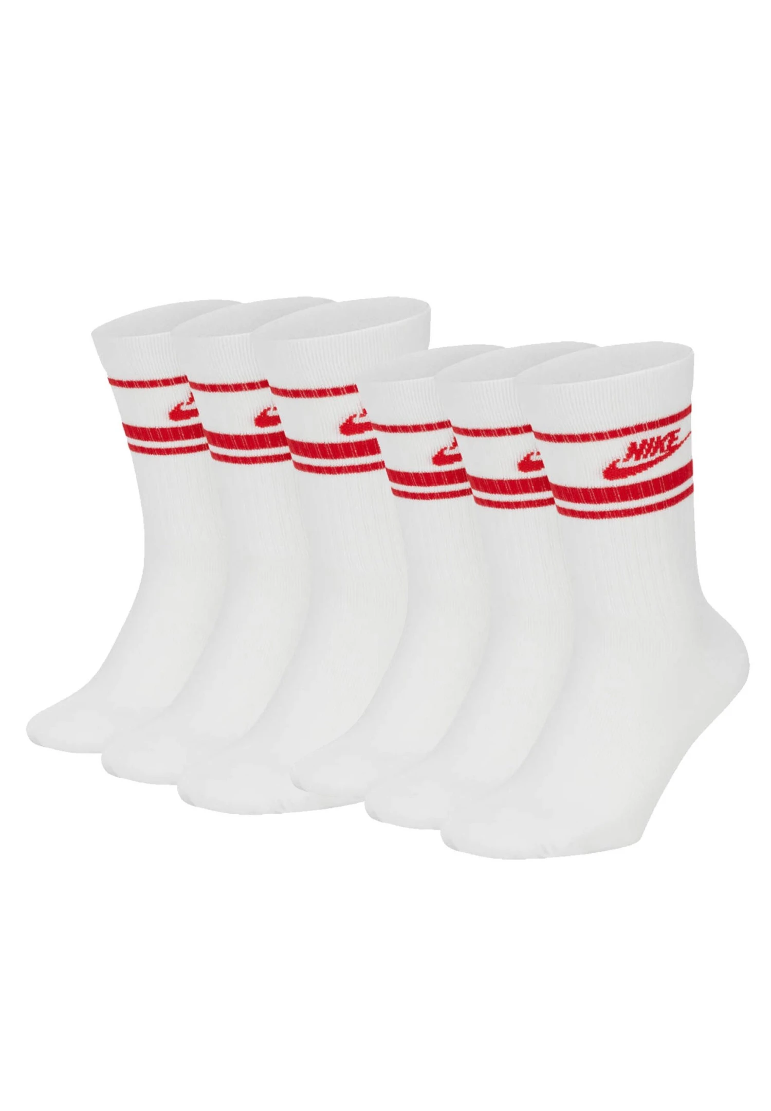 Nike Sportswear Unisex 6-Er Pack - Everyday Esse - Chaussettes - Weiß Rot 3 Nike Sportswear Unisex 6-Er Pack - Everyday Esse - Chaussettes - Weiß Rot