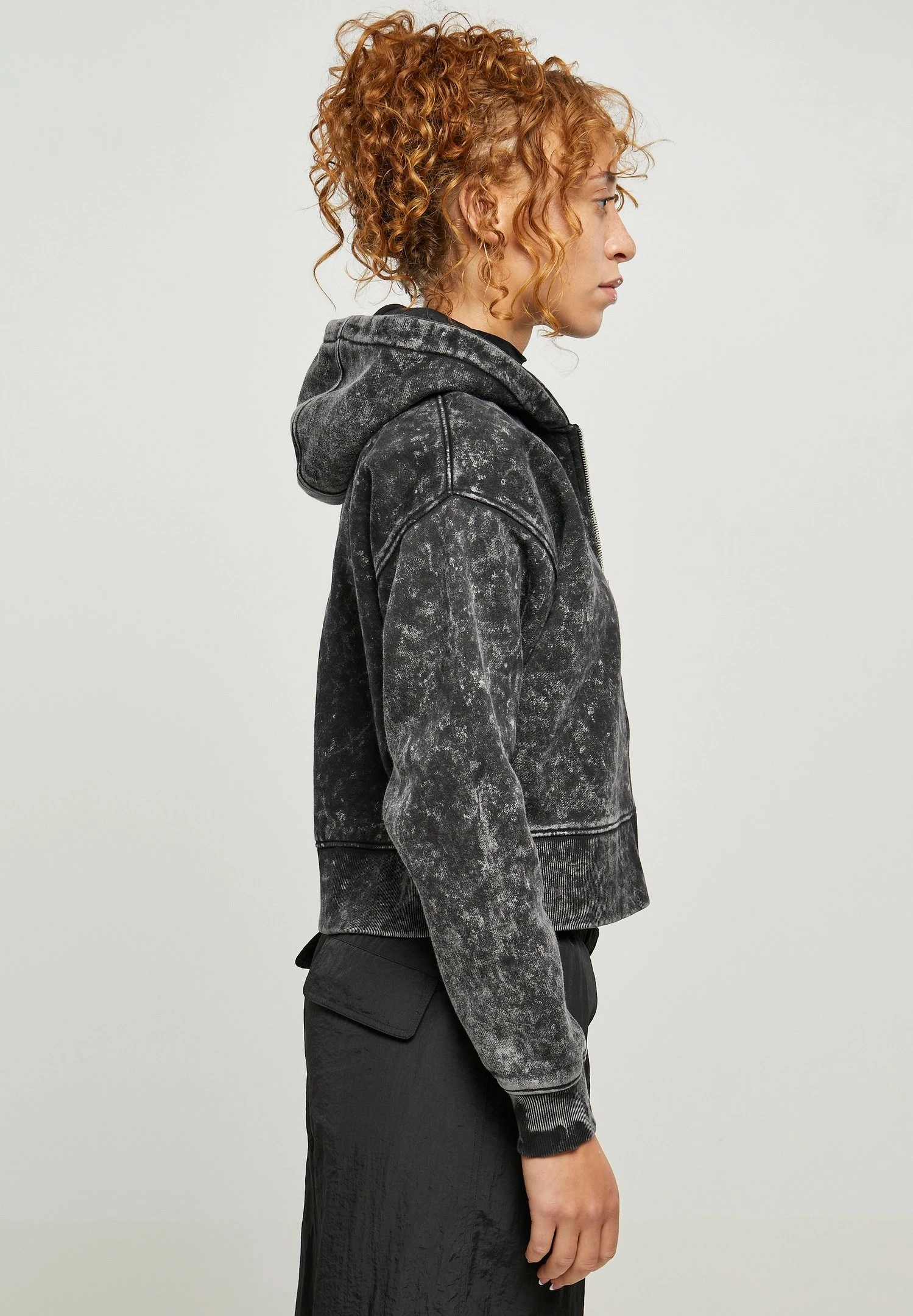 URBAN CLASSICS Towel Washed - Sweat Zippé - Black 6 URBAN CLASSICS Towel Washed - Sweat Zippé - Black – Image 4