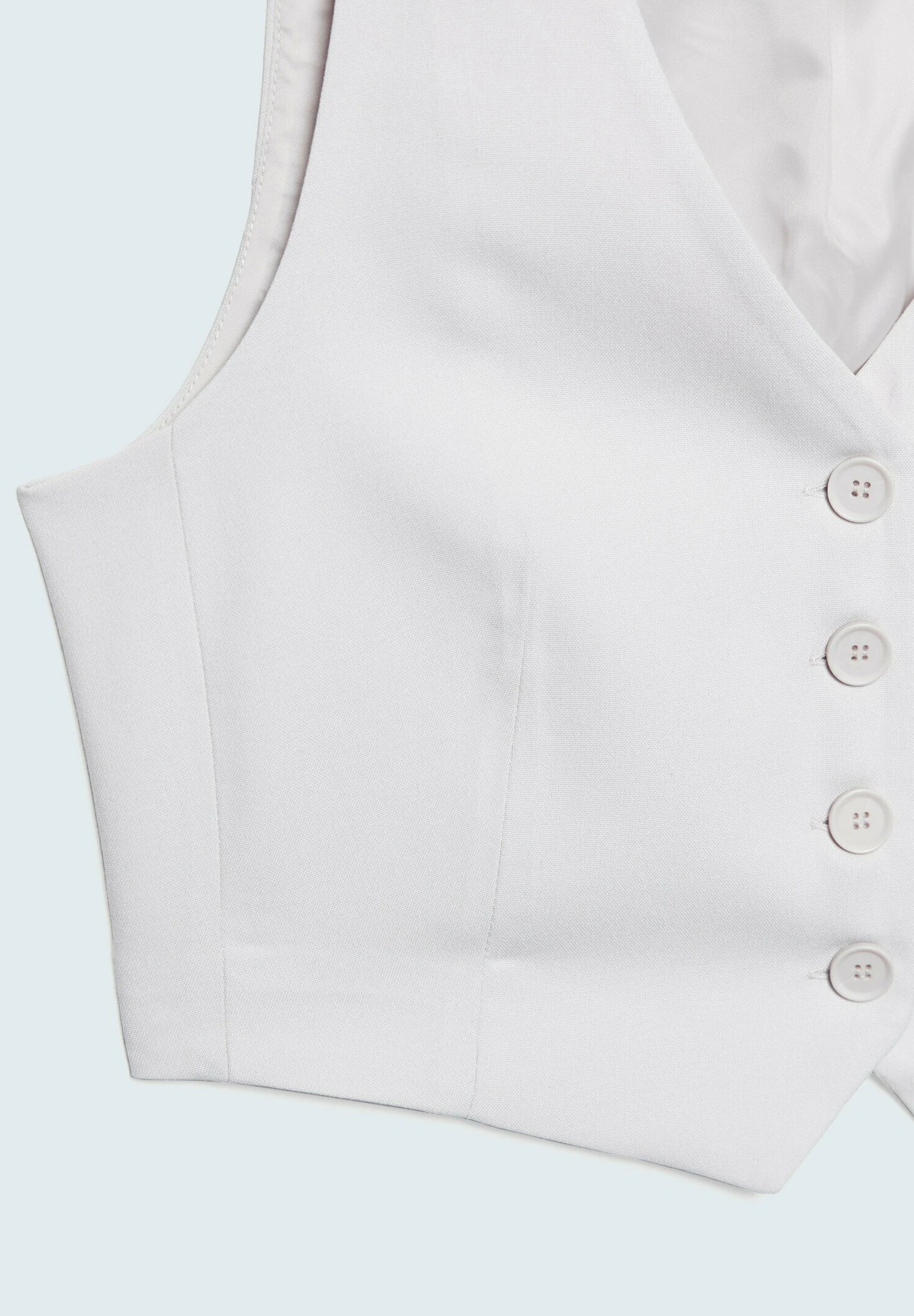 Stradivarius Kurze Basic - Veste Sans Manches - White 9 Stradivarius Kurze Basic - Veste Sans Manches - White – Image 7