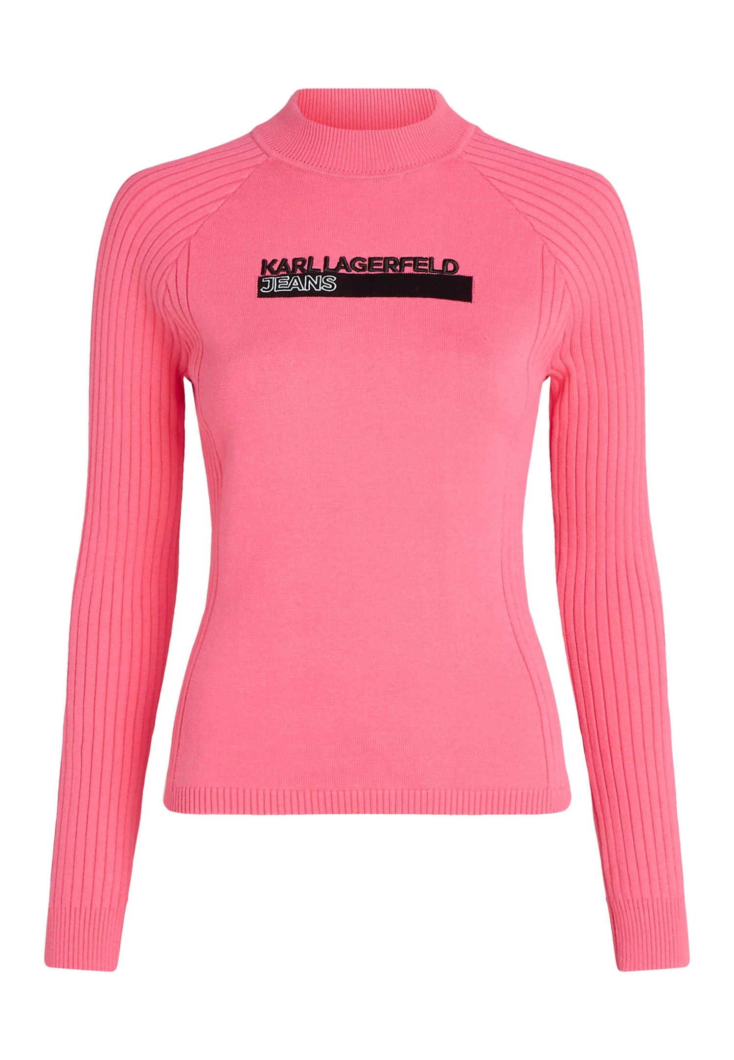 Karl Lagerfeld Jeans Lslv Mock Neck - Pullover - Shocking Pink 8 Karl Lagerfeld Jeans Lslv Mock Neck - Pullover - Shocking Pink – Image 6