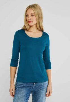 STREET ONE In Unifarbe - T-Shirt À Manches Longues - Blau