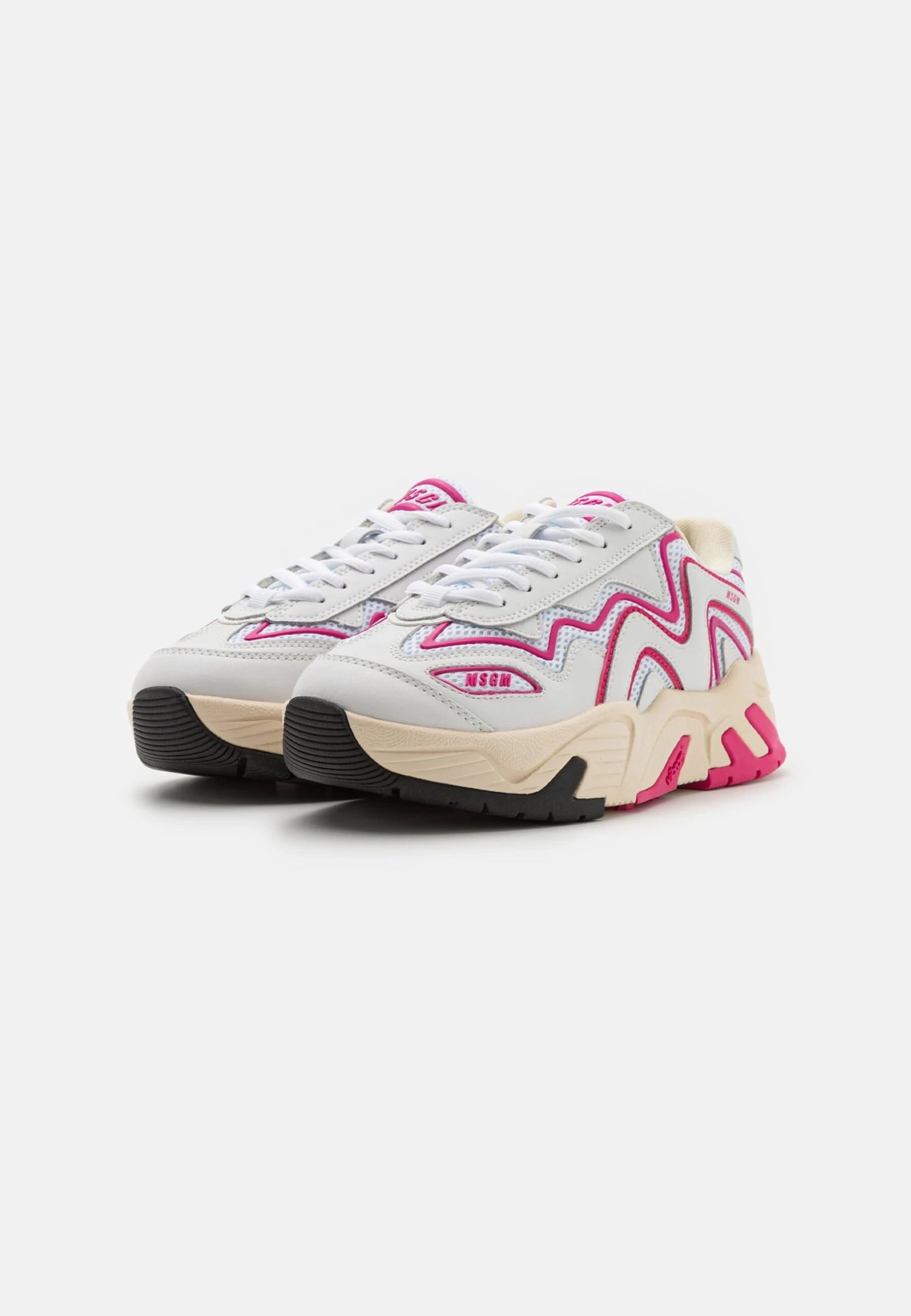MSGM Baskets Basses - White/Fuchsia 5 MSGM Baskets Basses - White/Fuchsia – Image 3