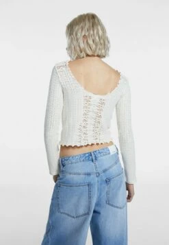 Stradivarius Seamless With Perforations - T-Shirt À Manches Longues - Off White -Next Soldes 0ac739bddb81403497b9a096670ca108