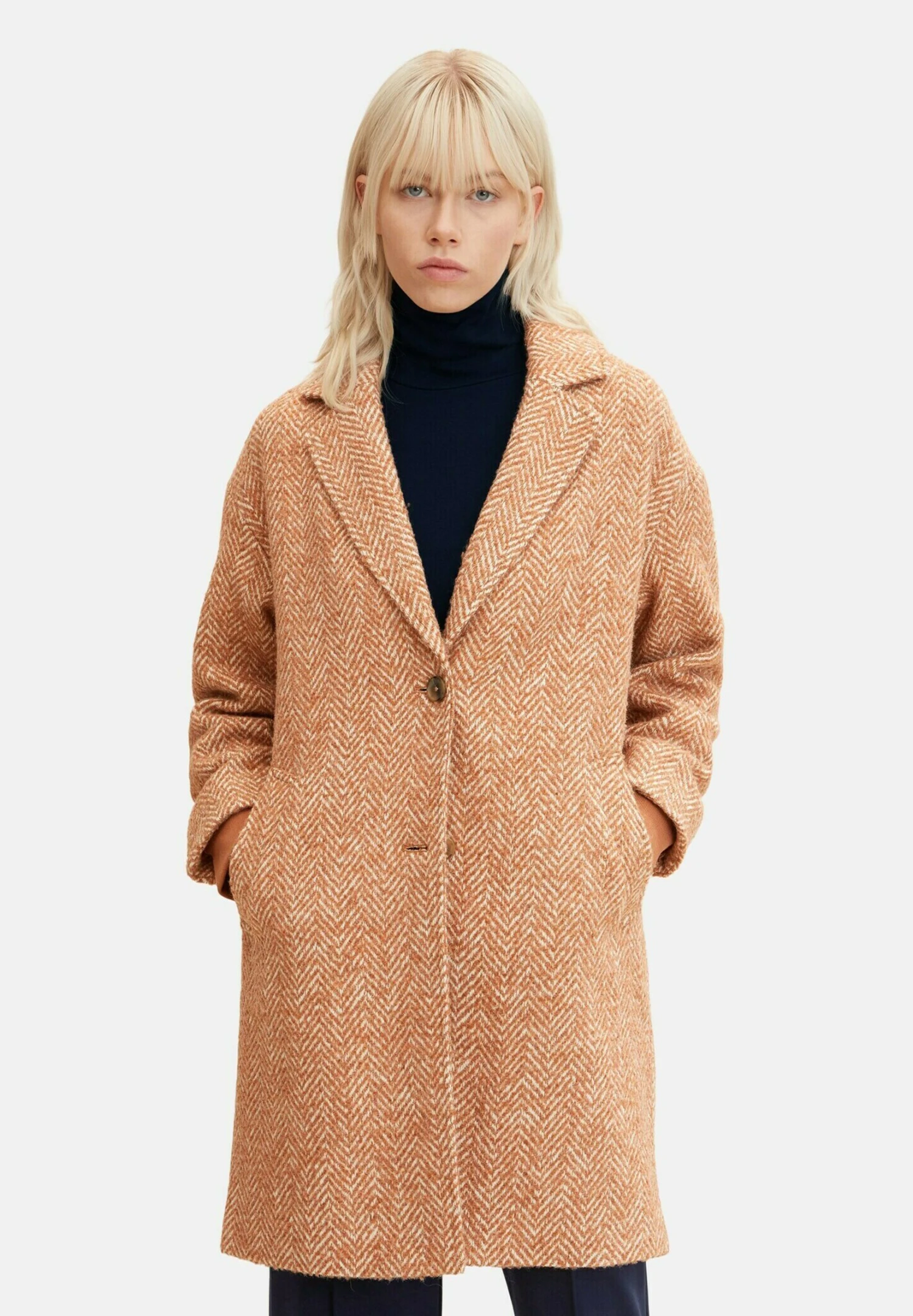 TOM TAILOR Denim Manteau Classique - Amber Orange Herringbone 3 TOM TAILOR Denim Manteau Classique - Amber Orange Herringbone