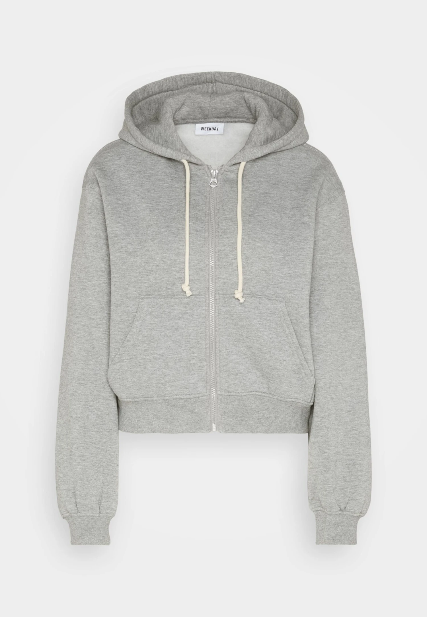 WEEKDAY Volume Zip Hoodie - Sweat Zippé - Mid Grey Melange 7 WEEKDAY Volume Zip Hoodie - Sweat Zippé - Mid Grey Melange – Image 5