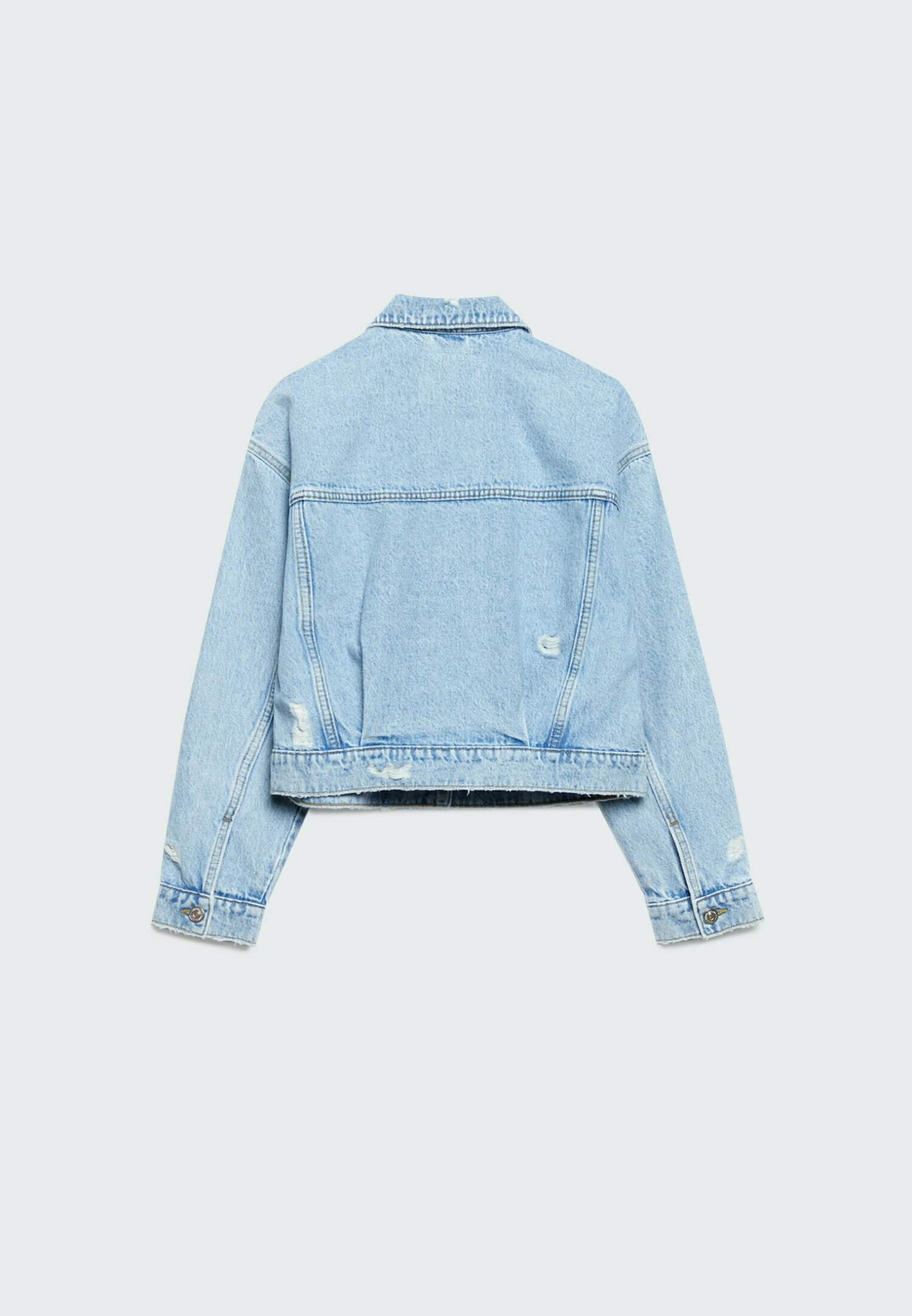 Stradivarius Ropped - Veste En Jean - Light Blue 9 Stradivarius Ropped - Veste En Jean - Light Blue – Image 7