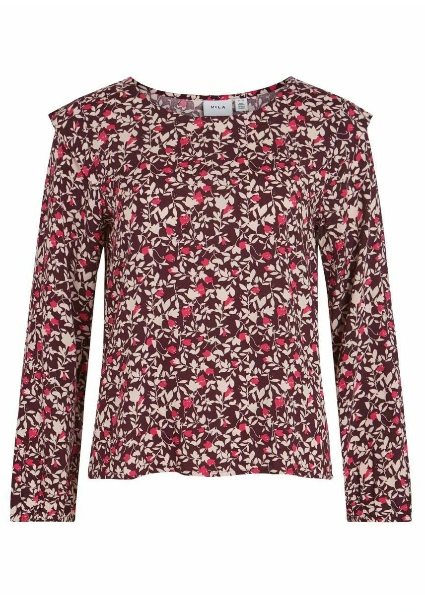 Vila Geblümtes - Blouse - Beet Red 3 Vila Geblümtes - Blouse - Beet Red