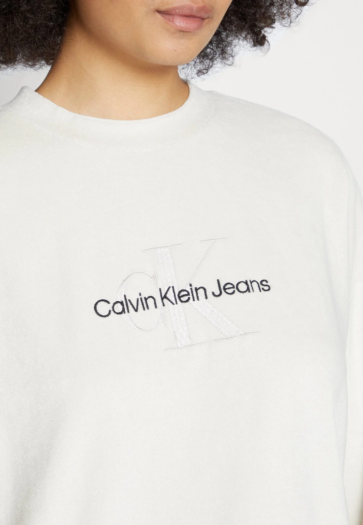 Calvin Klein Jeans Monogram Towelling - Sweatshirt - Eggshell 8 Calvin Klein Jeans Monogram Towelling - Sweatshirt - Eggshell – Image 6