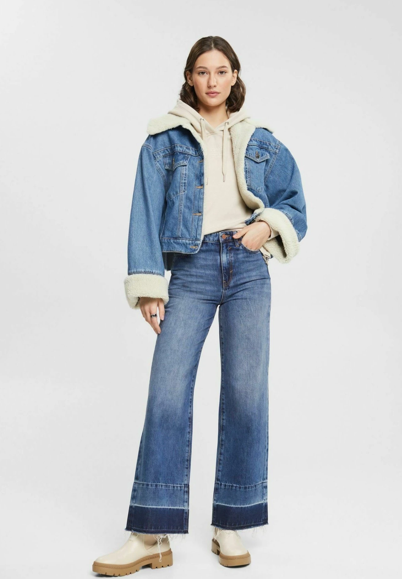 ESPRIT Mit Seitlichen Reissverschlüssen - Sweat À Capuche - Light Taupe 8 ESPRIT Mit Seitlichen Reissverschlüssen - Sweat À Capuche - Light Taupe – Image 6