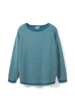 Tom Tailor Pullover - Teal Blue Bubble Structure -Next Soldes 0e5a7fa84b004234a3686feaafee9d92