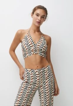 PULL & BEAR Printed Crop - Débardeur - Sand