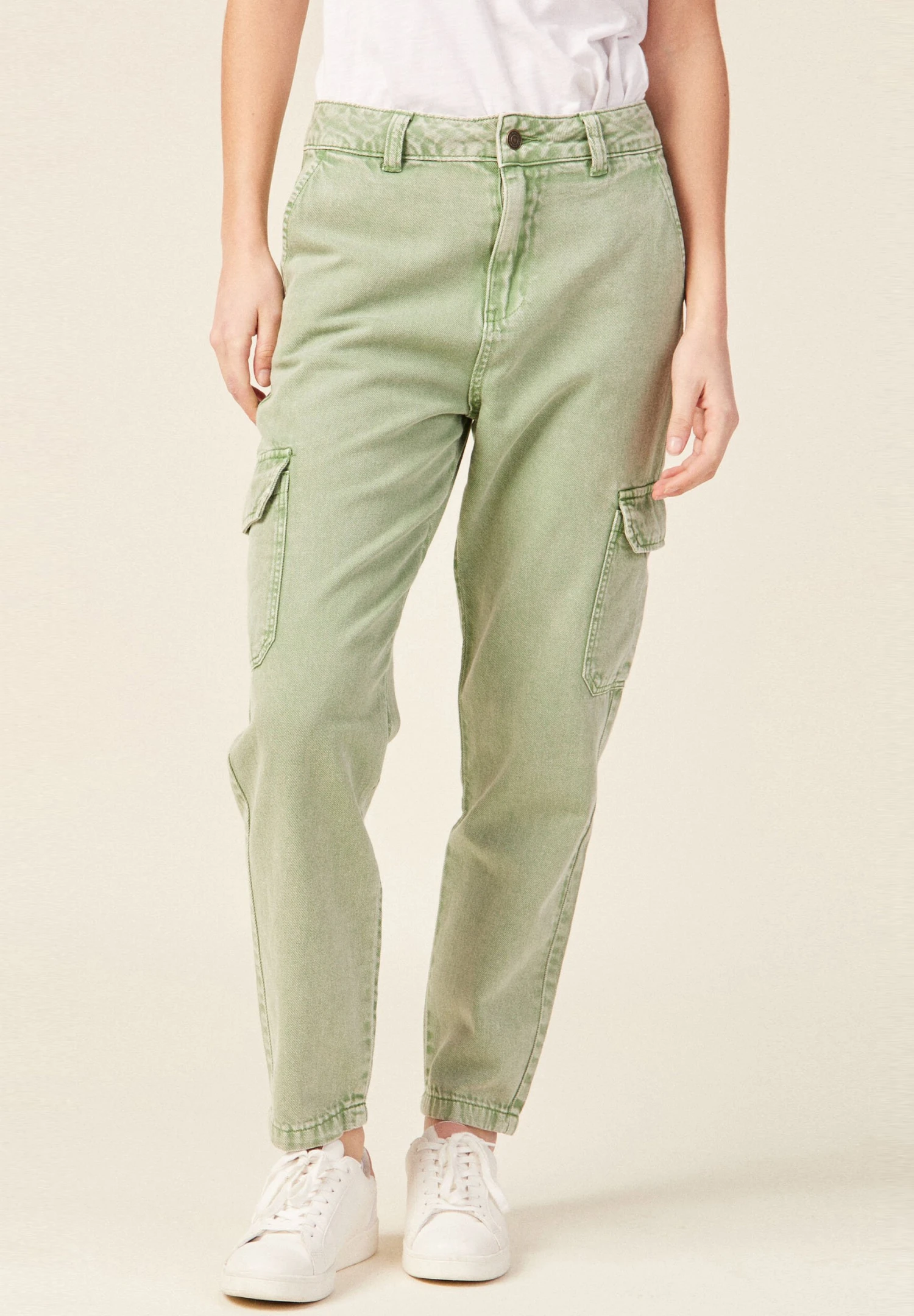 Mit Hoher Taille - Pantalon Cargo - Vert Kaki 3 Mit Hoher Taille - Pantalon Cargo - Vert Kaki