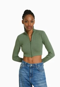 BERSHKA Gilet - Khaki