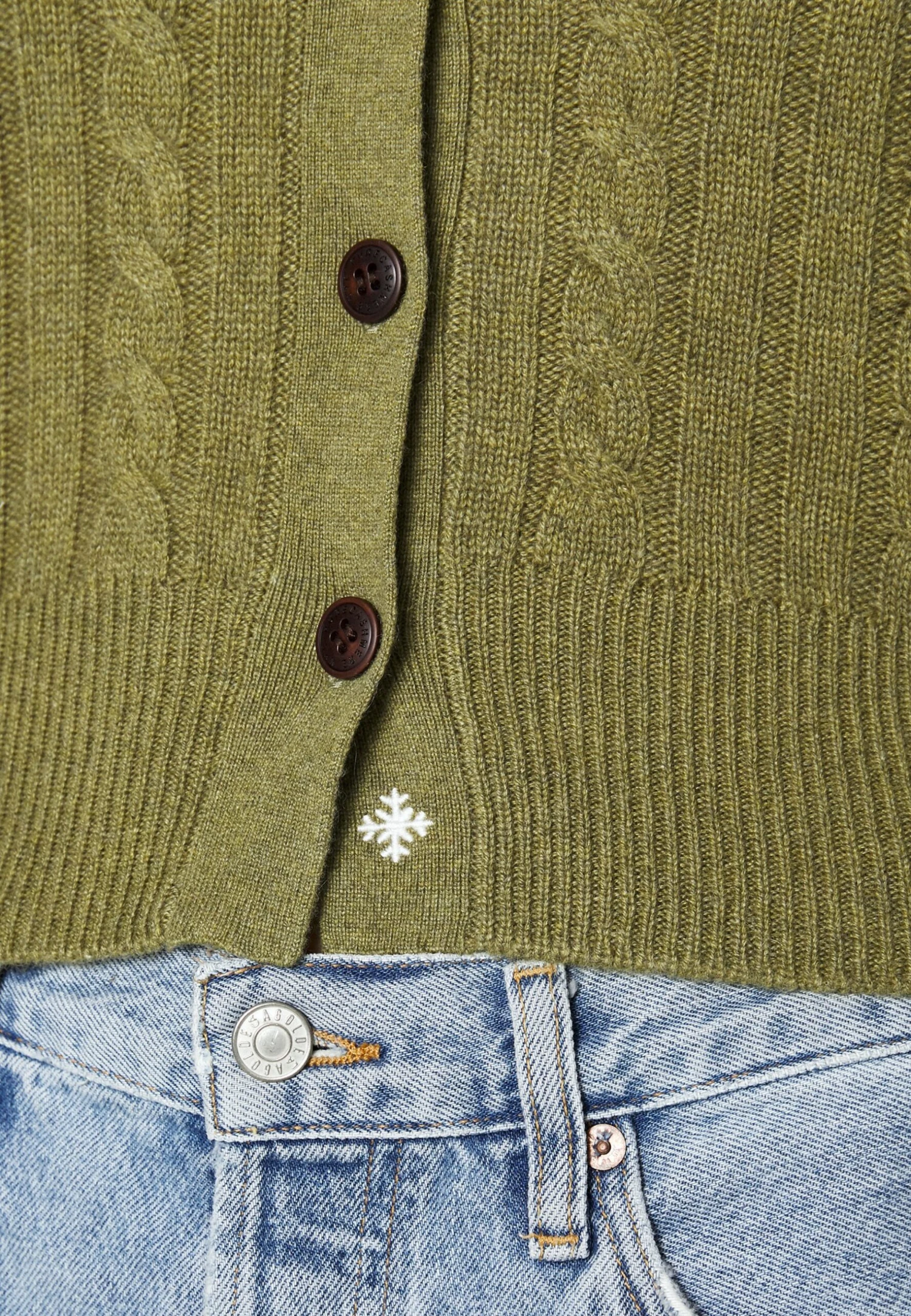 Cable Cardigan - Gilet - Olive 8 Cable Cardigan - Gilet - Olive – Image 6