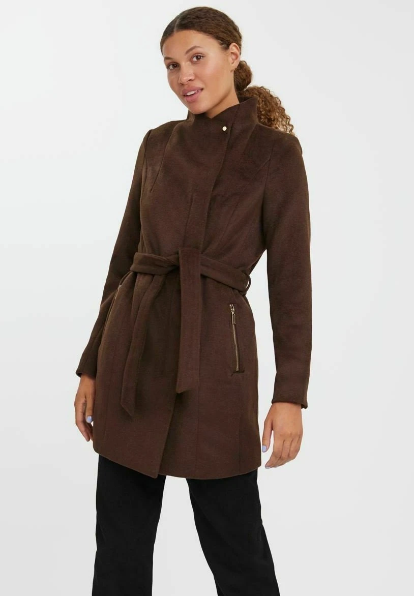 Vero Moda Vmtwodope Belt Jacket - Manteau Court - Coffee Bean 3 Vero Moda Vmtwodope Belt Jacket - Manteau Court - Coffee Bean