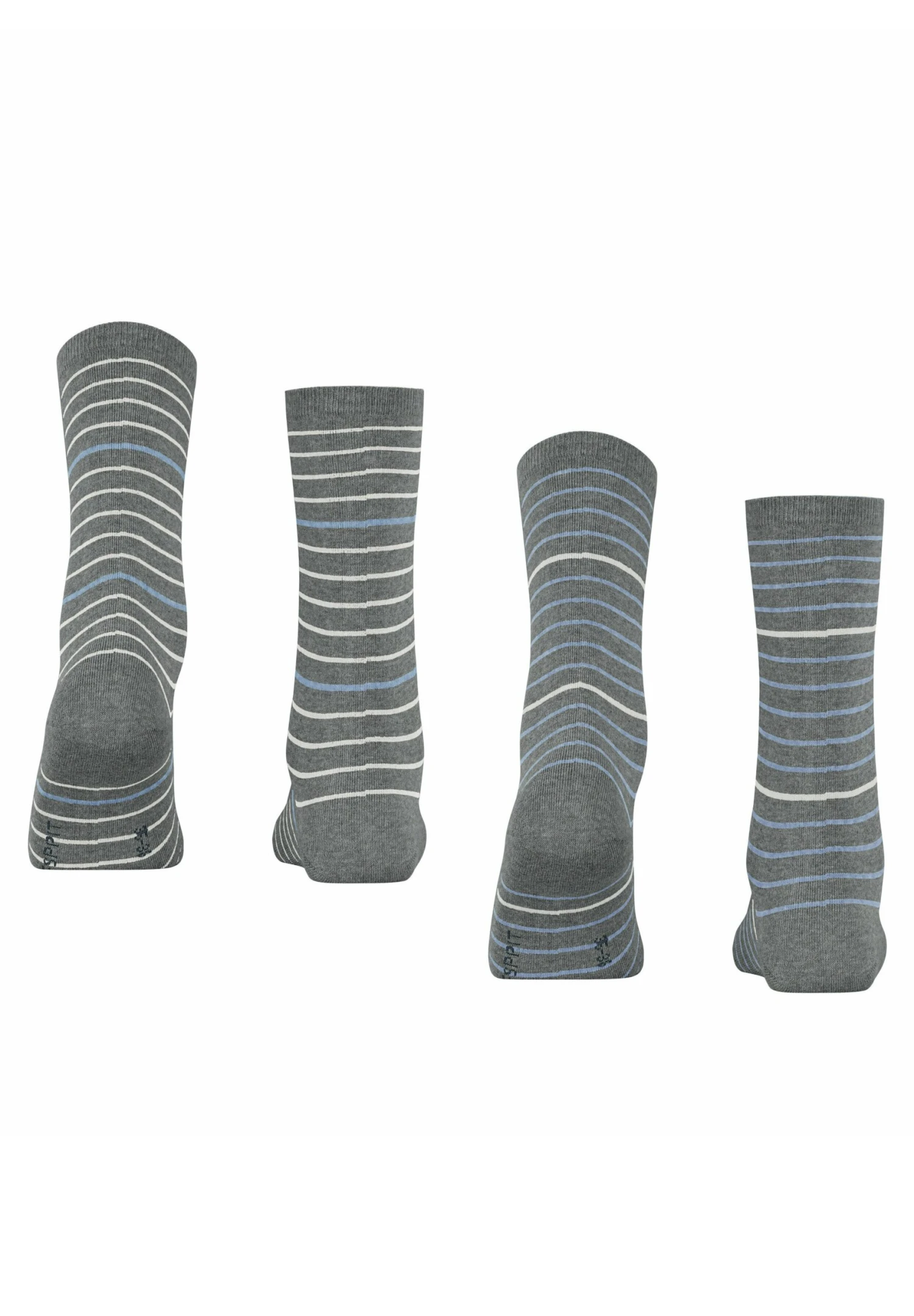ESPRIT Fine Stripe 2-Pack - Chaussettes - Light Greymel 4 ESPRIT Fine Stripe 2-Pack - Chaussettes - Light Greymel – Image 2