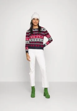 ONLY Onlxmas Comfy Deer - Pullover - Night Sky/Cloud Dancer/Chili Pepper -Next Soldes 14a264cf612a49b58fcfe6c5ce9ac342