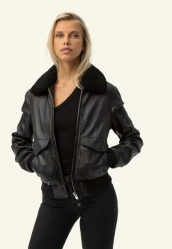 SERGE PARIENTE Romane - Veste En Cuir - Black -Next Soldes 14d59b732f1b4d0ca46c0d686fe2ef85