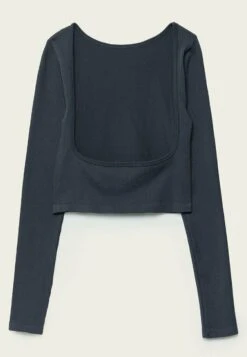 Stradivarius Seamless With Low-Cut Back - T-Shirt À Manches Longues - Dark Grey -Next Soldes 169b2353c1884ea6ba3d71dcc5be11e8