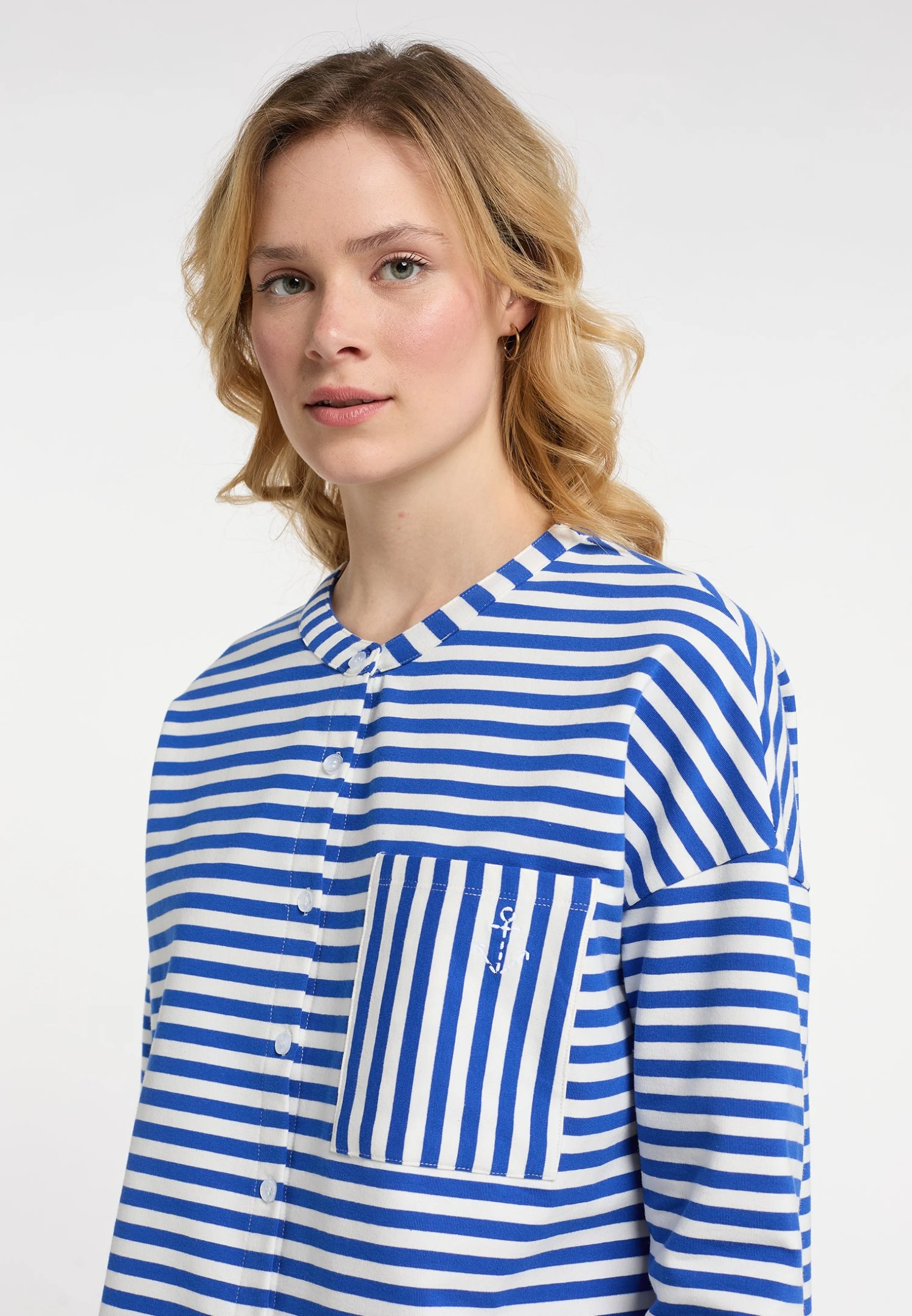 Dreimaster Sweat Zippé - Blau/Weiss 6 Dreimaster Sweat Zippé - Blau/Weiss – Image 4