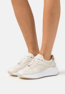 Calvin Klein Chunky Intern Wedge Lace Up - Baskets Basses - Dark Ecru/Silver Mono