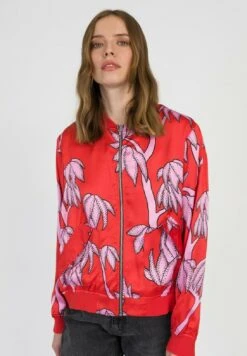 Printed And Zipped Sylvio - Blouson Bomber - Aubrey Sanguine