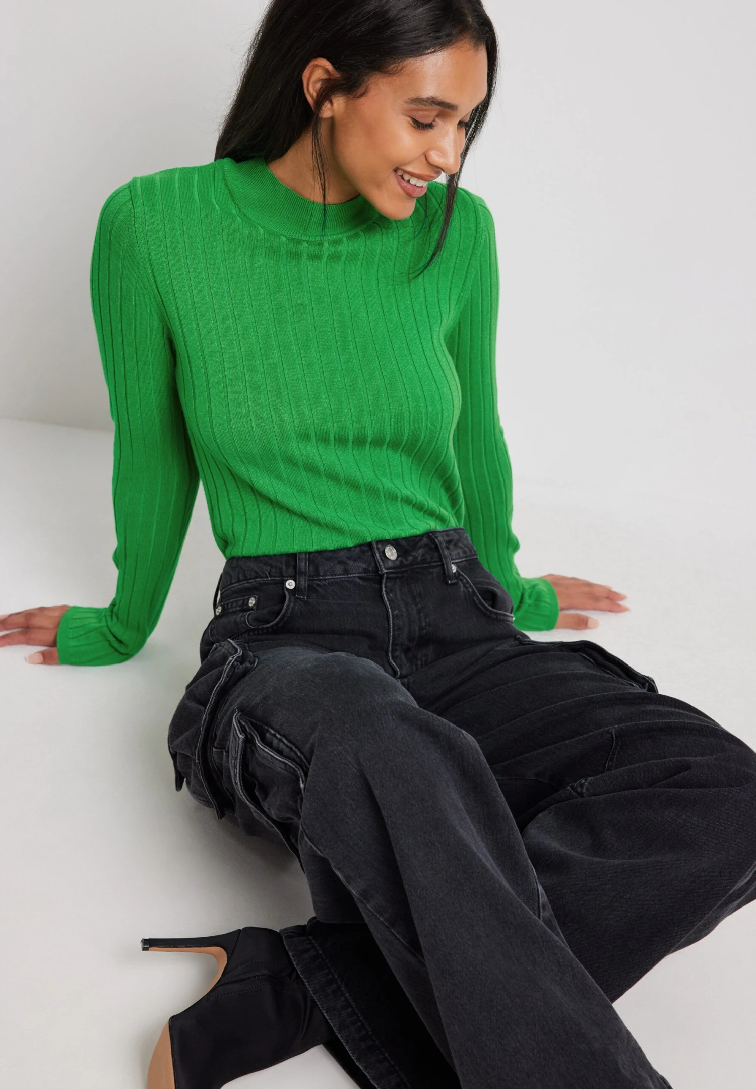 NA-KD Mit Einem Rollkragen - Pullover - Green 6 NA-KD Mit Einem Rollkragen - Pullover - Green – Image 4