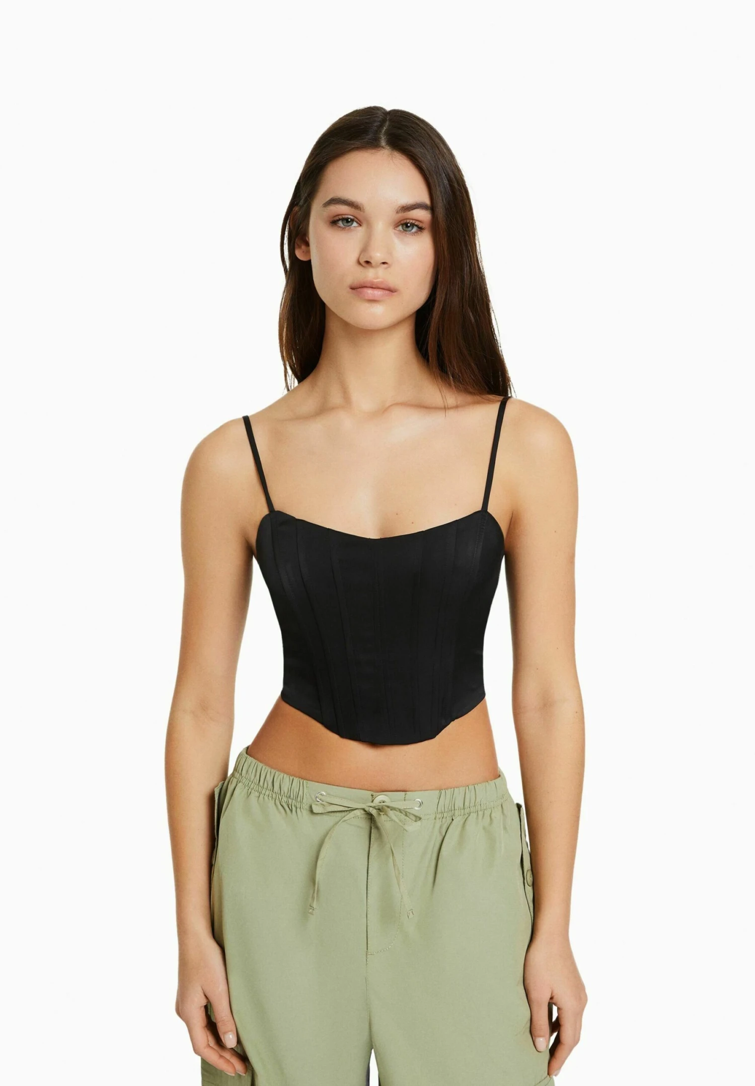 BERSHKA Strappy Corset - Débardeur - Black 3 BERSHKA Strappy Corset - Débardeur - Black