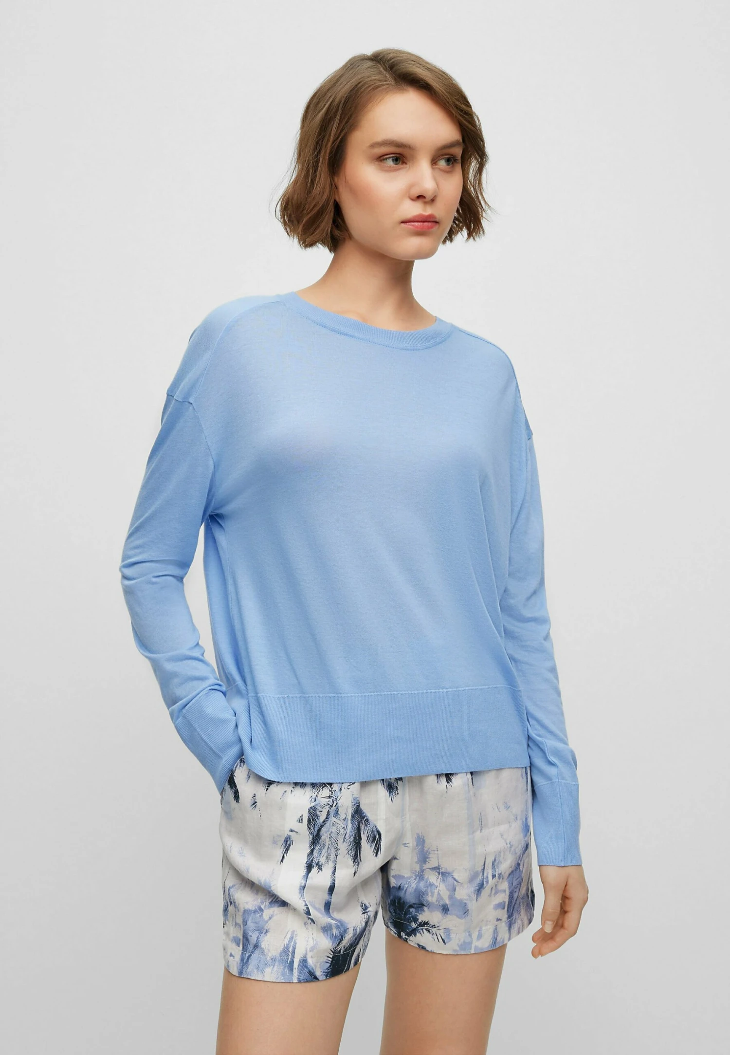 Boss T-Shirt À Manches Longues - Open Blue Twelve 3 Boss T-Shirt À Manches Longues - Open Blue Twelve