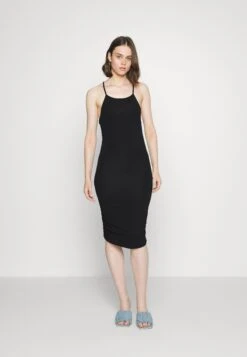 Noisy May Nmkerry Strap Rouching Dress Vip - Robe En Jersey - Black