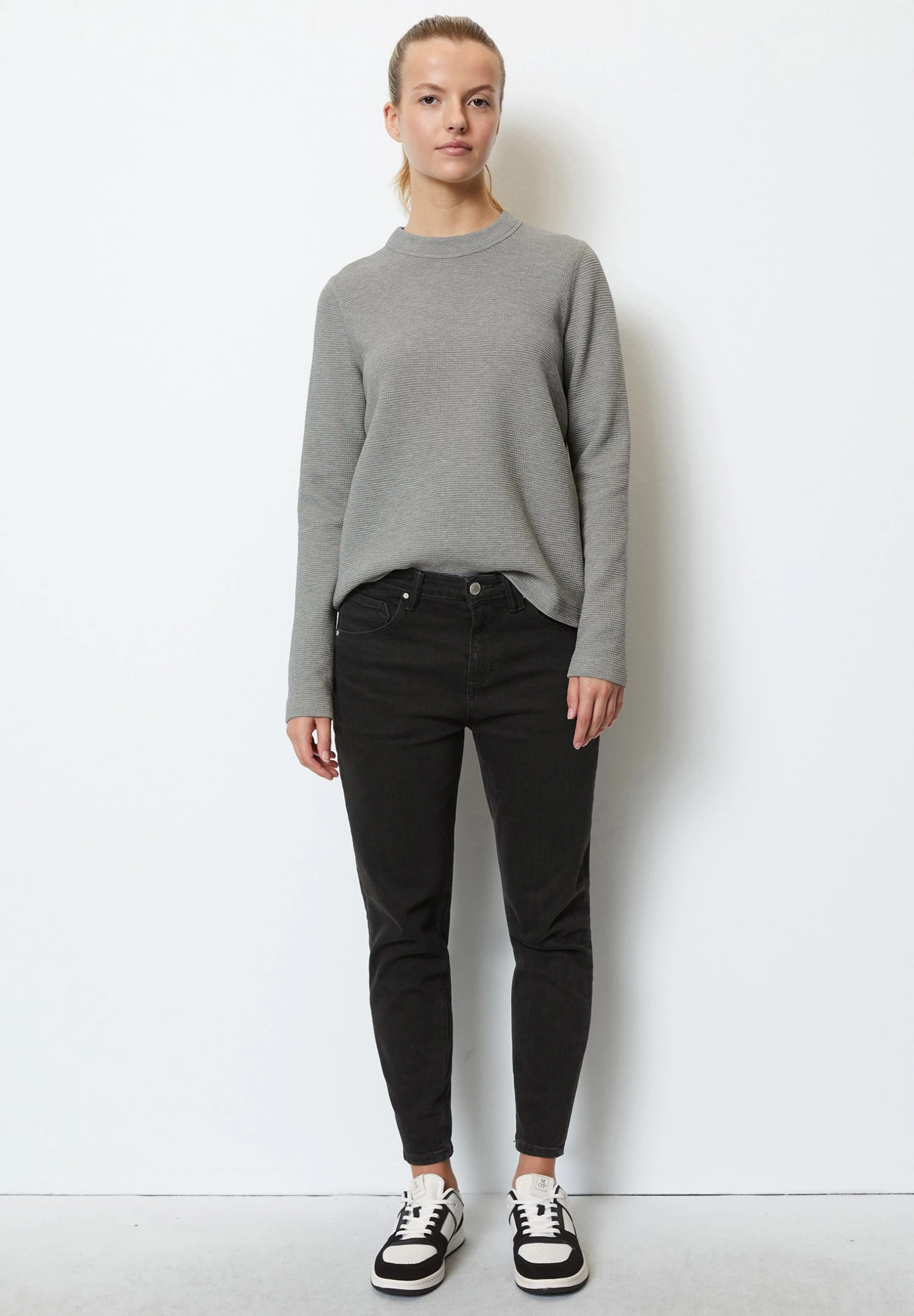 Marc O'Polo DENIM Crewneck Waffle Structure - T-Shirt À Manches Longues - Stone Melange 4 Marc O'Polo DENIM Crewneck Waffle Structure - T-Shirt À Manches Longues - Stone Melange – Image 2