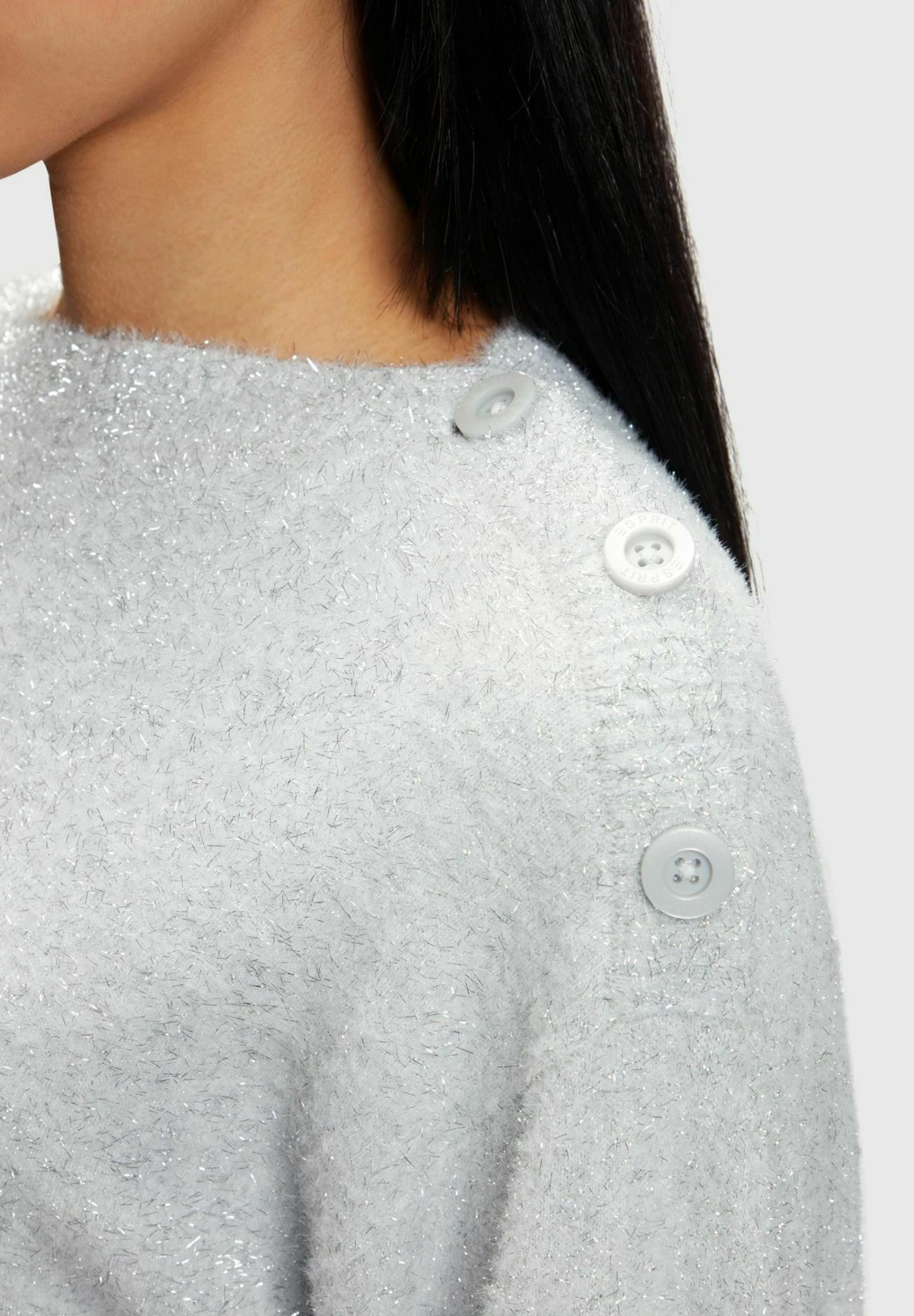 ESPRIT Flauschiger Metallic - Pullover - Silver 5 ESPRIT Flauschiger Metallic - Pullover - Silver – Image 3