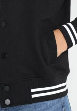 URBAN CLASSICS Ladies Inset College Jacket - Sweat Zippé - Black/White -Next Soldes 2688c2cb16d34721a687034a1c99390f