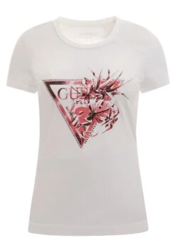 Guess Florales Logo-Dreieck - T-Shirt Imprimé - Weiß 9 Guess Florales Logo-Dreieck - T-Shirt Imprimé - Weiß -Next Soldes 274b303d1e07465994f1b6df8a34209a
