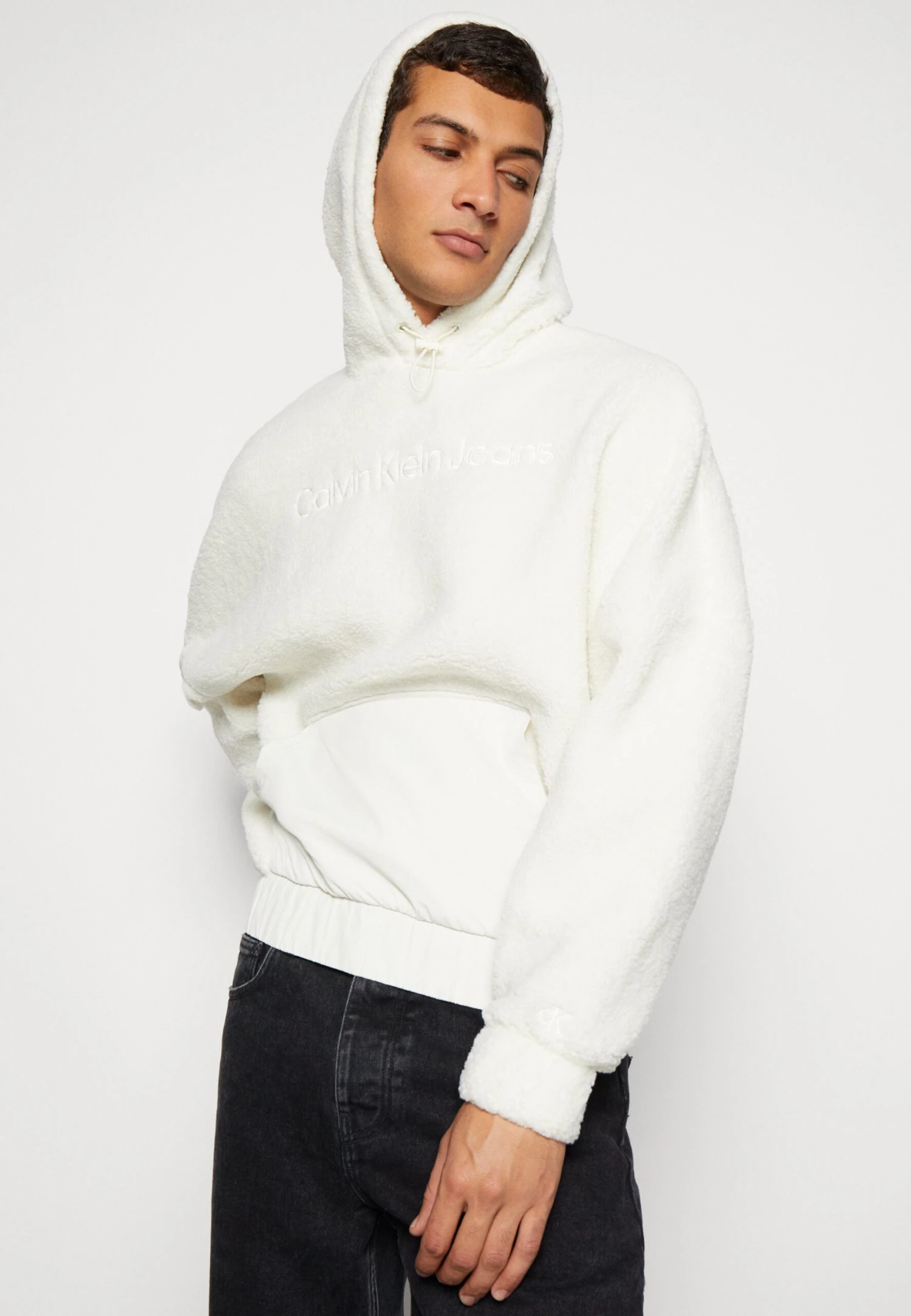 Calvin Klein Jeans Mix Media Hoodie - Sweat À Capuche - Ivory 6 Calvin Klein Jeans Mix Media Hoodie - Sweat À Capuche - Ivory – Image 4