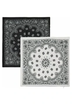 URBAN CLASSICS Bandana Print Cushion Set - Autres Accessoires - Black/White