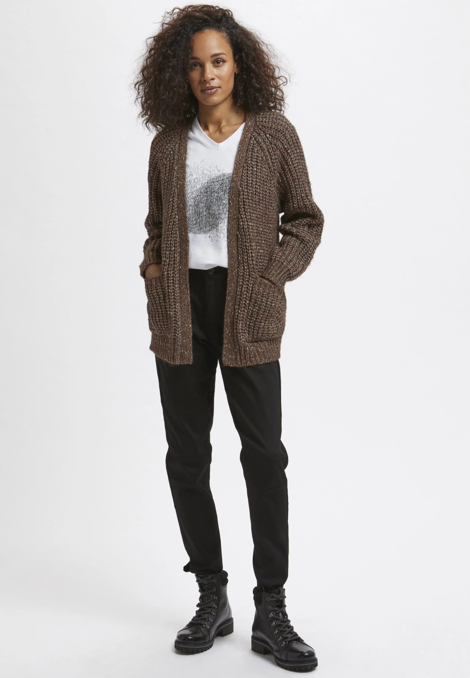 Kaffe Kananika - Gilet - Brown Multi Color Melange 4 Kaffe Kananika - Gilet - Brown Multi Color Melange – Image 2