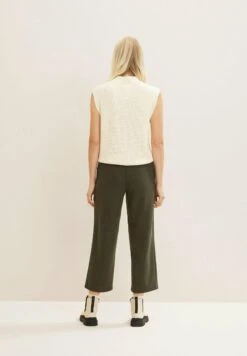 Tom Tailor Loose Fit - Pantalon Classique - Tarmac Khaki Melange -Next Soldes 29161f18a2234001be9c154e7fc4b568