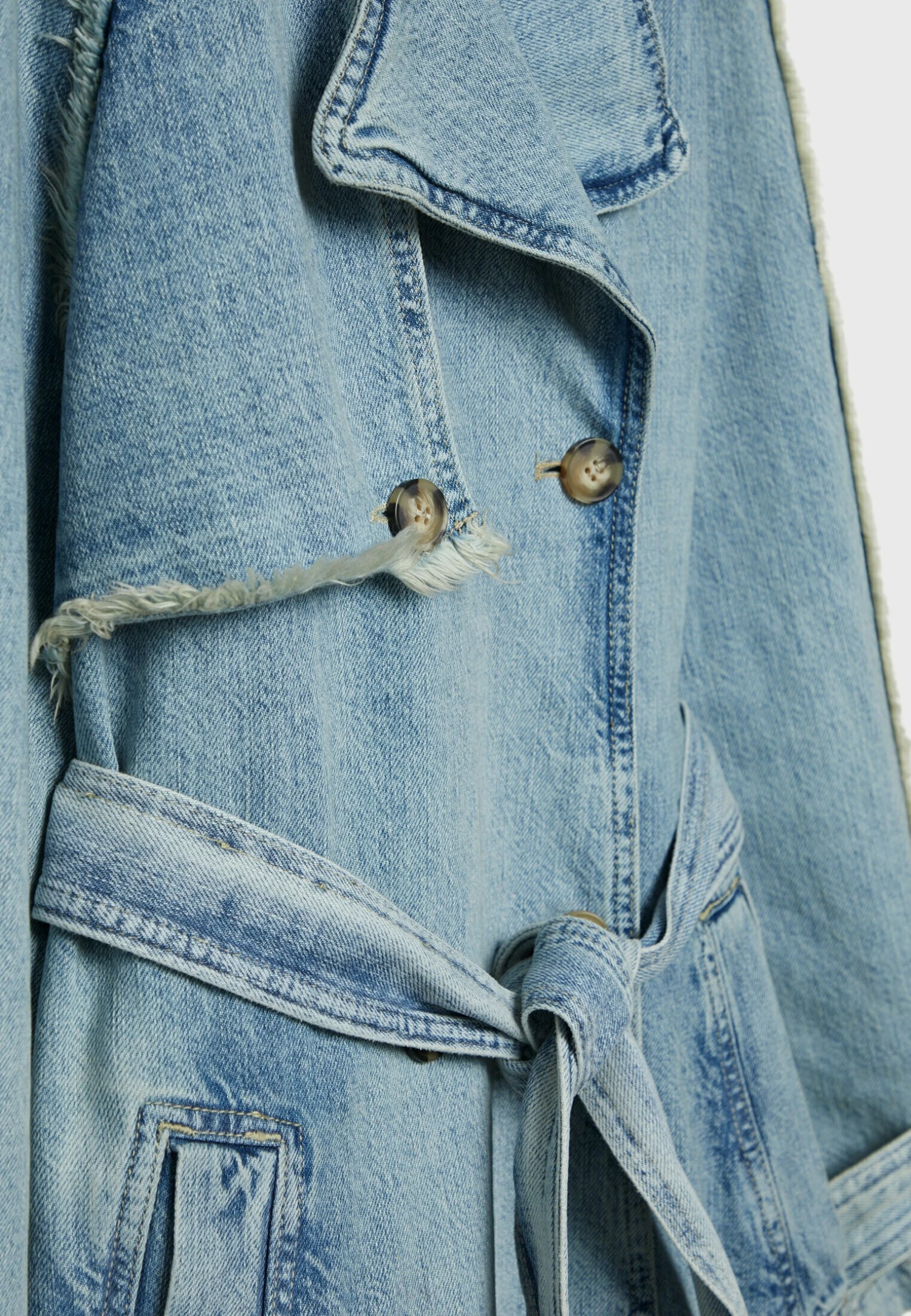 Stradivarius Frayed - Trench - Dirty Denim 9 Stradivarius Frayed - Trench - Dirty Denim – Image 7